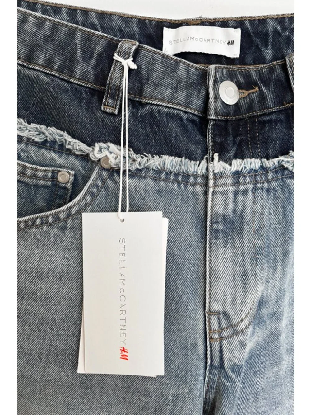 Stella McCartney x H&M Two-Tone Straight-Leg Jeans EU 38/ US 6 - Picture 12 of 16